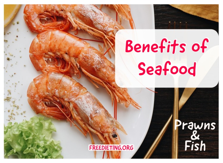 health benefits of seafood - prawns and fish